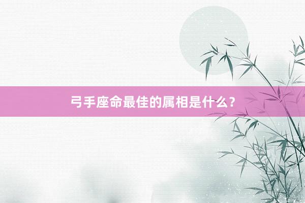 弓手座命最佳的属相是什么？